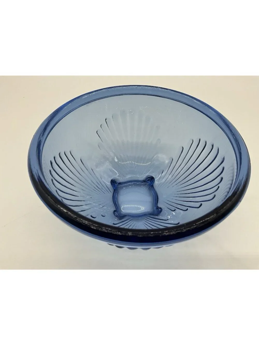 Hazel Atlas Cobalt Blue Pillar Optic Depression Glass Bowls, Set of 2 MCM